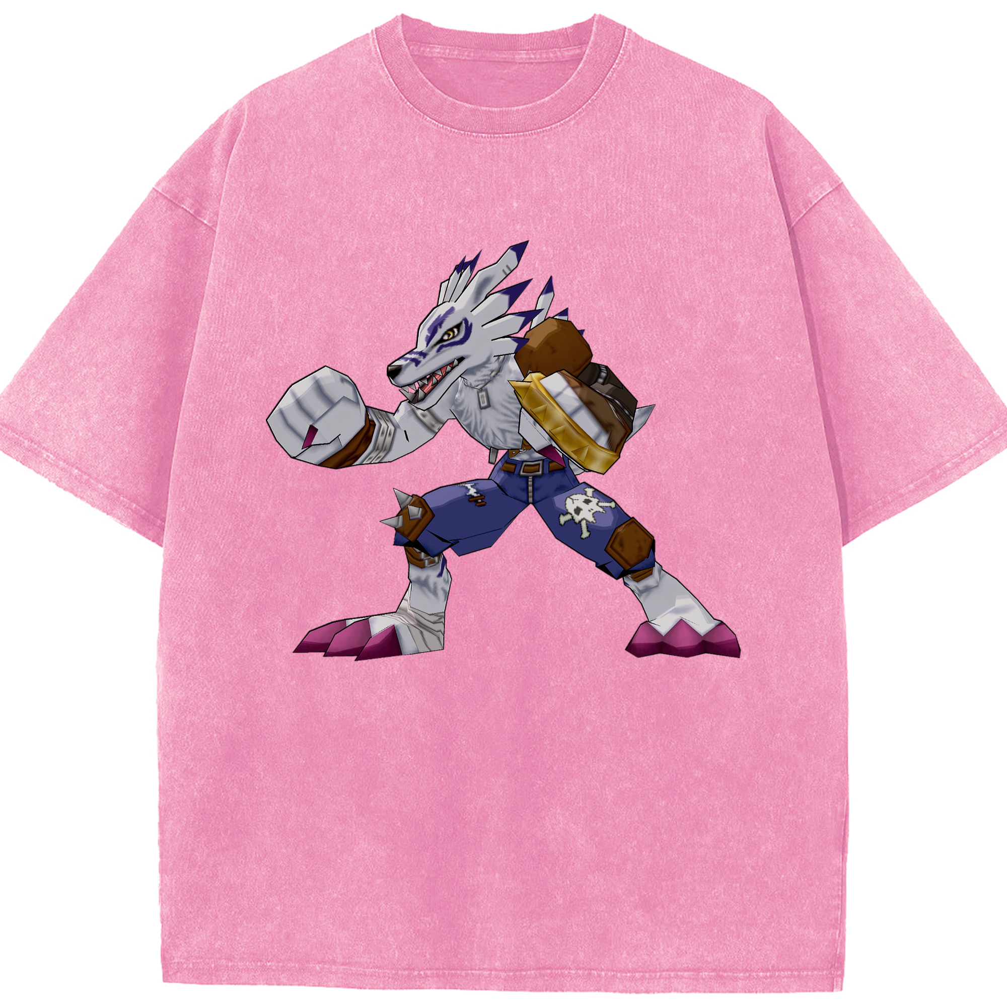 （画像用） Digimon デジタルモンスター/デジモン 綿100% ヴィンテージ風 半袖Tシャツ（フロントプリント）
